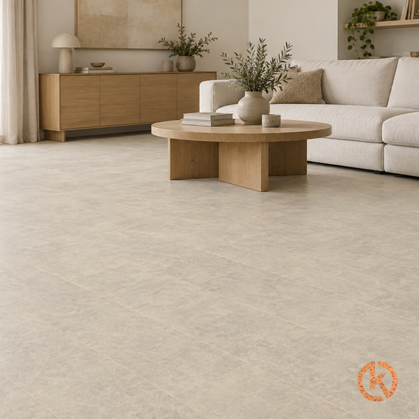 Lackierter Korkboden zum Kleben – Concrete Cream – 60 x 30 cm – pro m²