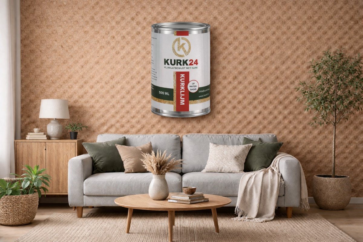 Kurk24 Acousticork kurkrol - 5-10mm dik - 100cm breed - VOORGELIJMD