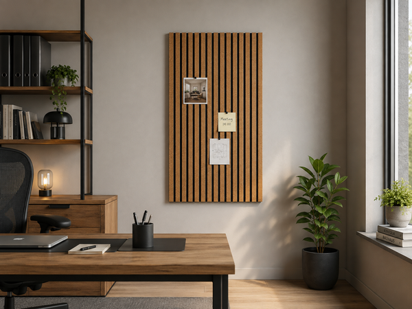 AcoustiPin Kork-Pinnwand – Akustische Design-Pinnwand – 118 x 59 cm