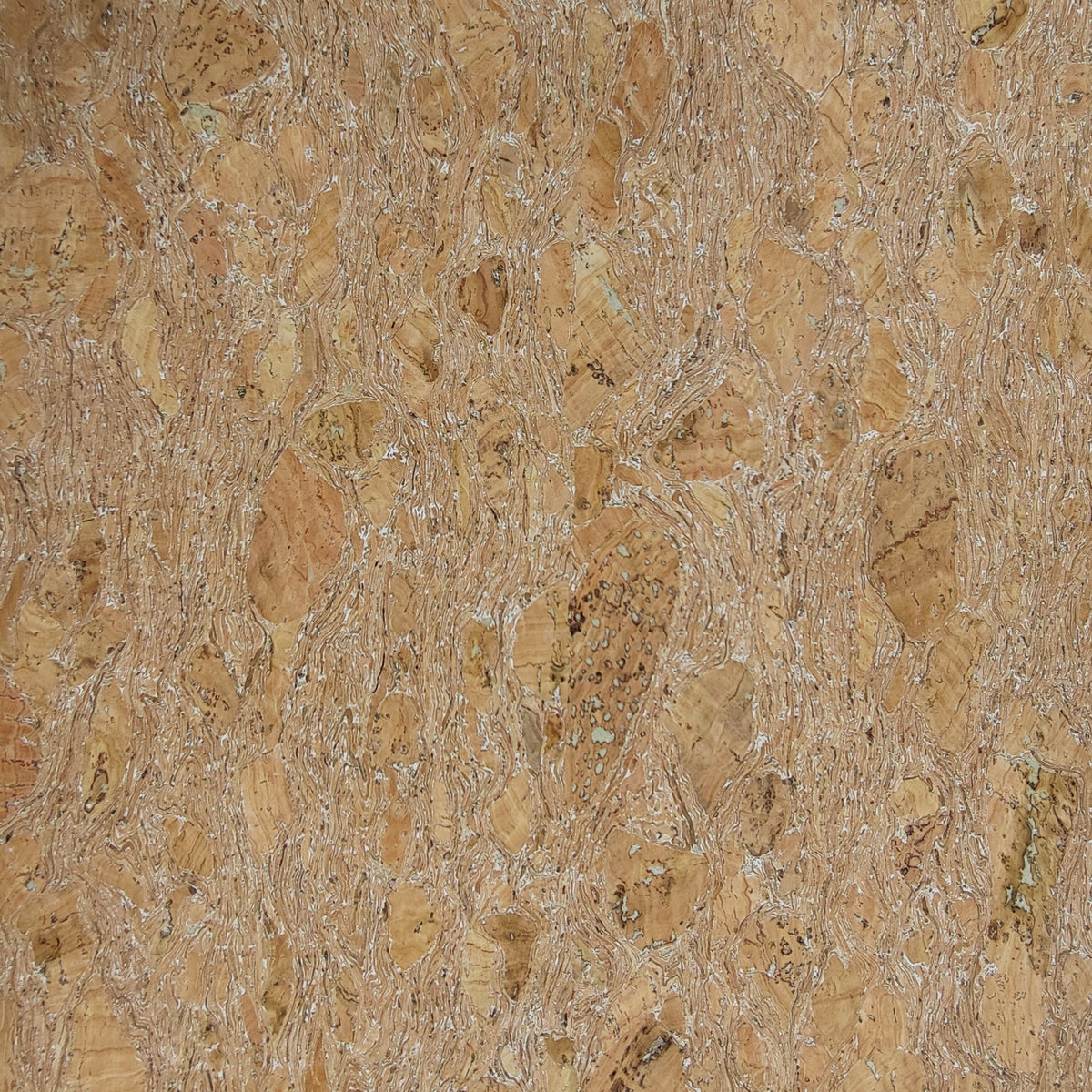 Kurk24 Exclusief Kurkbehang op rol - Twist Zilver - 100 cm breed -  0,3mm dik