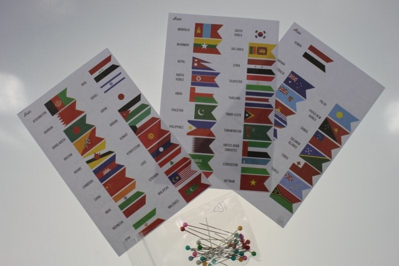 Kurk24 Flaggen-Pins,  Fahnen-Pins - ASIEN UND OZEANIEN - 25 Stück