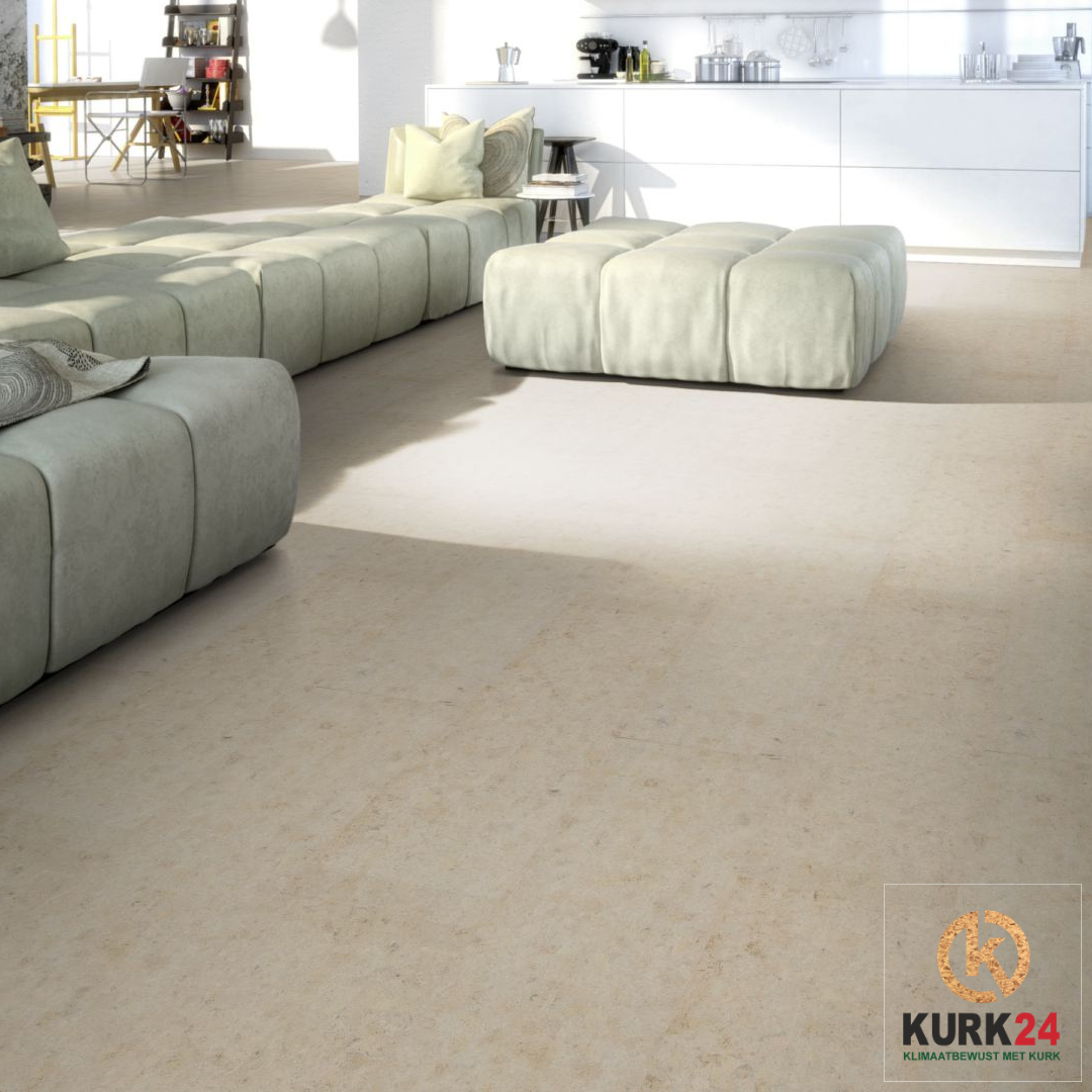 Kurk24 Gelakte plak kurkvloer - Champagner White - 60 x 30 cm. - per m²