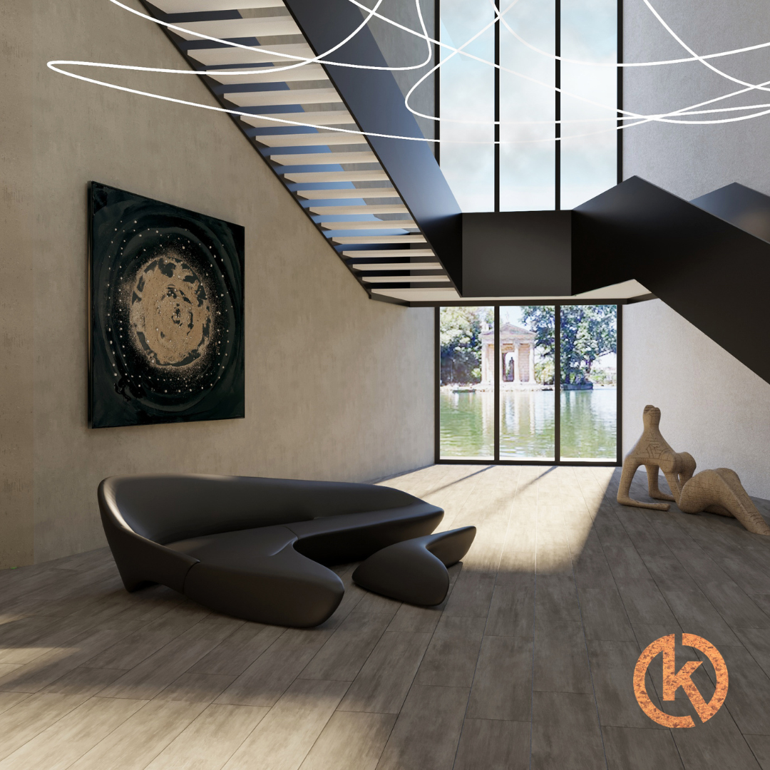 Kurk24 Gelakte plak kurkvloer - Concrete Cream - 60 x 30 cm. - per m2