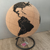 Kurk24 Grote kurk wereldbol - globe - diameter 25 cm.