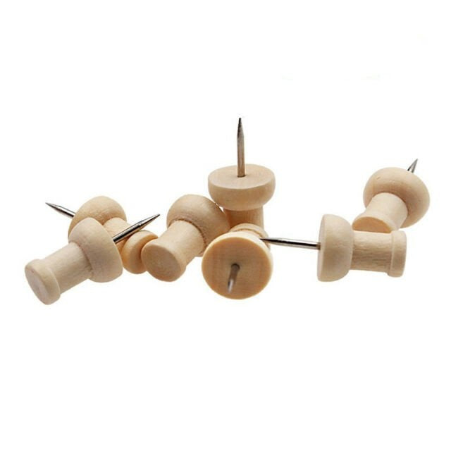 Kurk24 Houten pushpins - 40 stuks - Naturel