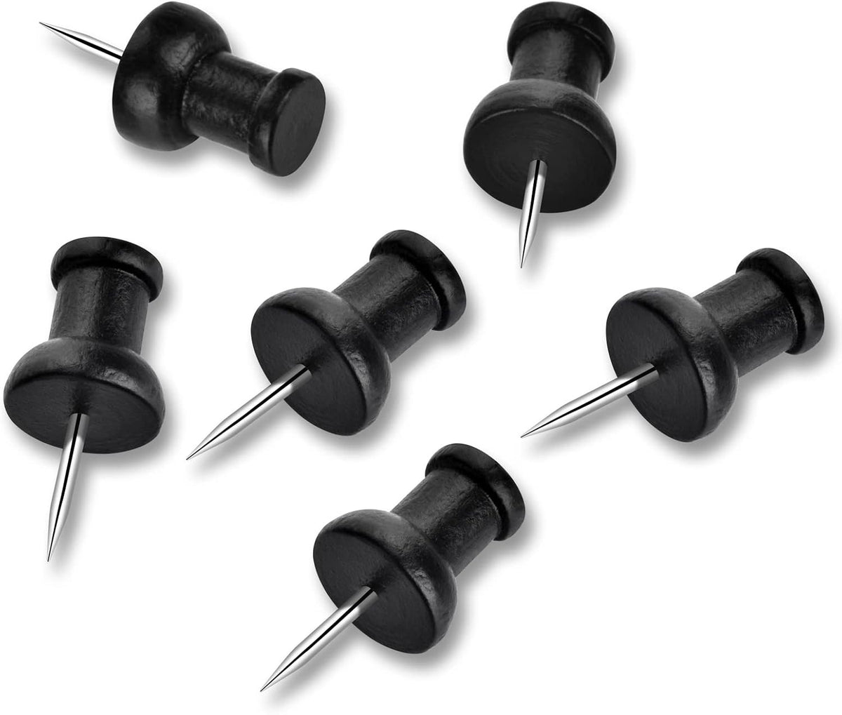Kurk24 Houten pushpins - 40 stuks - Zwart