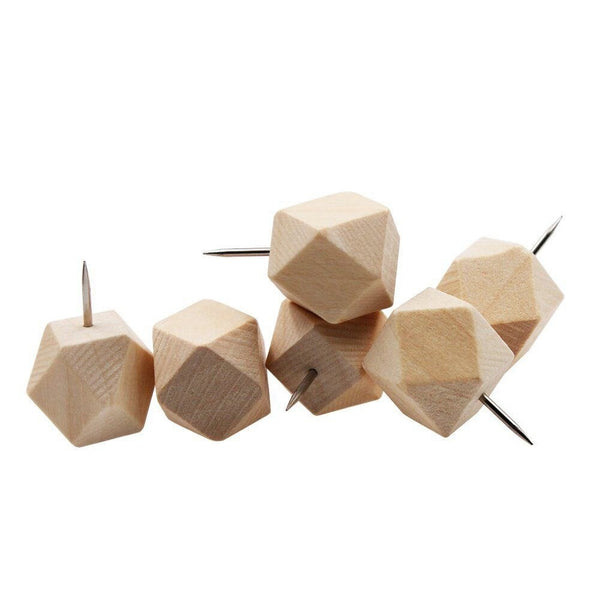 Push pins - holz - XXL - 9 Stück - Polygon