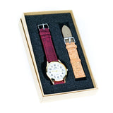 Kurk24 Kurk horloge - Quartz - Bordeaux rood