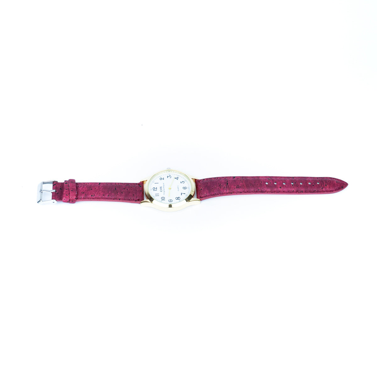 Kurk24 Kurk horloge - Quartz - Bordeaux rood