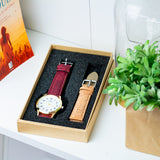 Kurk24 Kurk horloge - Quartz - Bordeaux rood