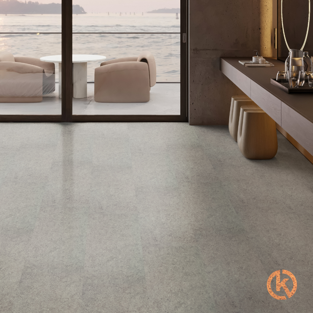 Kurk24 Kurk Klikvloer Linoleum - Grey Concrete - per m2