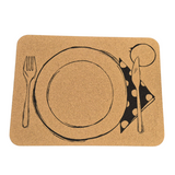Kurk24 Kurk placemats set 4 stuks - Bestek