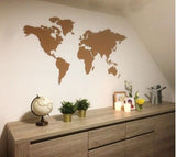 Kurk24 Kurk prikbord zelfklevend - wereldkaart - 208 x 246 cm