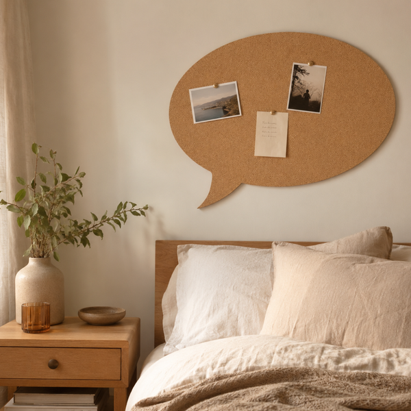 Kork Pinnwand Sprechblase – Selbstklebend 60x90 cm, 6 mm Stärke