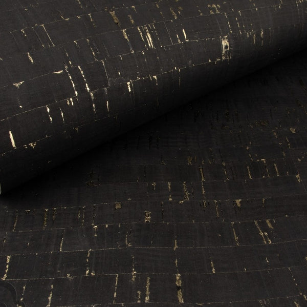 Korktextil - Schwarzgold - 50 x 70 cm