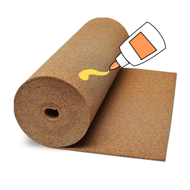 Kurk24 Rollenkork für Pinnwand -  Stärke: 8 mm - Breite: 1 m - Länge: 10 m - VORGEKLEBT