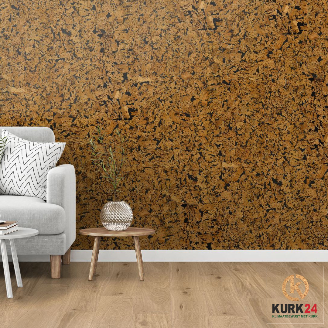 Kurk24 Wandkurk 'Country Black' GEWAXT - 60 x 30 cm - 3mm dik - per m²