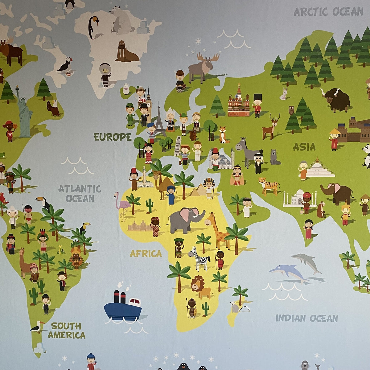 Kurk24 Weltkarte poster Safari – 100 x 140 cm 
